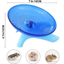 1pc Hamster Flying Saucer Silent Running Exercise Wheel For Gerbil Rat Mouse Hedgehog Small Animals - Blue - View 3