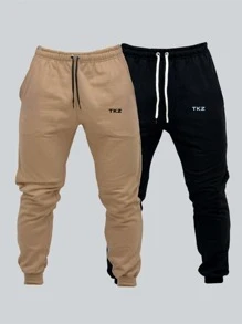 Men Two-piece Outfits - Màu Khaki - Xem 2