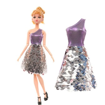 娃娃貴族亮片裙套裝,日常時尚衣服供娃娃配件禮物(不包括娃娃)