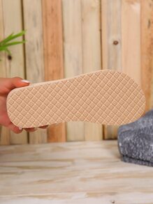 de mujeres con diseño tejido grueso suela 5cm tacón altura anti deslizante & resistente al desgaste playa Chanclas con cuña Tacones para casual & vacación , verano