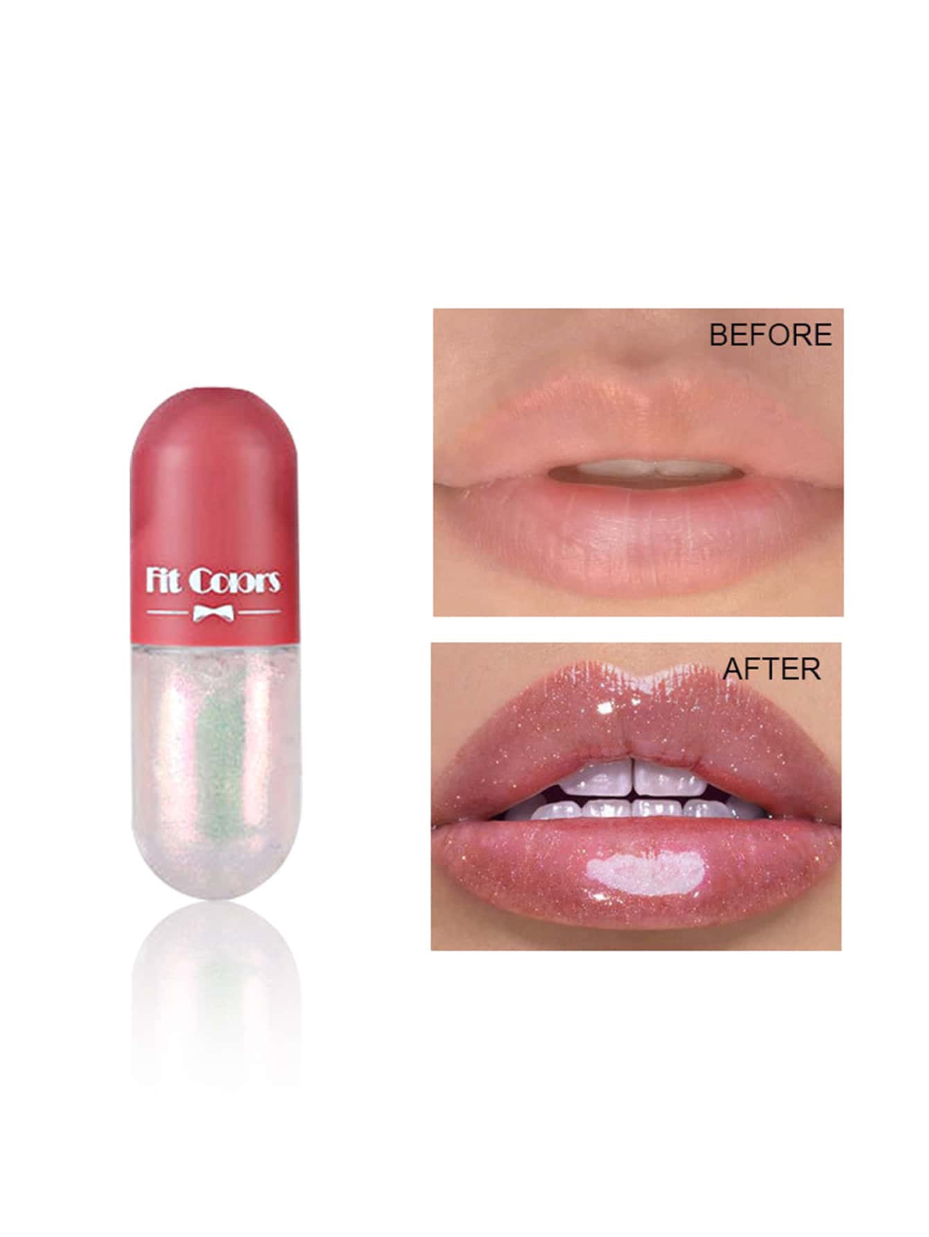 Fit Colors Mini Capsule Lip Balm , 1Pc Moisturizing Lip Gloss Clear Color Projectile Lip Balm Oil Brightening Liquid Lipstick - Perak - View 1