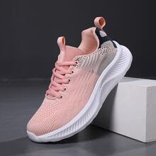 Women's Summer Mesh Comfortable Running Shoes Lightweight Shock-absorbing Breathable Casual Sport Shoes With Soft Sole - Pink - View 6