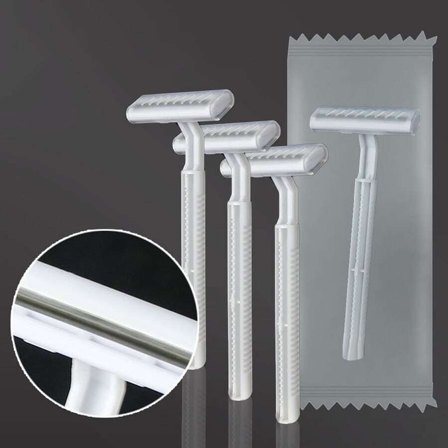 5 piezas desechable Cuchilla de afeitar con afeitado crema de viaje Afeitadora manual para hotel & baño - Multicolor - Ver 1