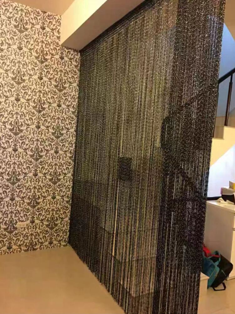 Silver Shimmer Curtain For Bedroom/Living Room Door Partition/Curtain, Tassel Decor For Weddings/Parties/Home