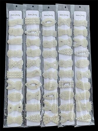 10pcs/Card Fashion Faux Pearl Hair Clips, Assorted Designs (Random Pattern Styles) Claw Clips Hair Claws Hair Barrettes, School Stuff, Pearl Hair Accessories