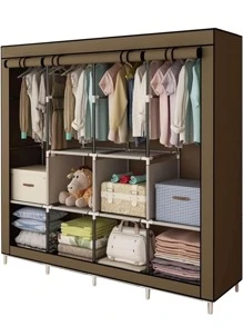 Closet Ropero Armable Grande Guardaropa Organizador para Habitación - Café integral - Ver 4