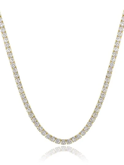 1條時尚簡約的方形鋯石網球項鍊