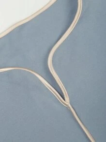 Women's Satin Lounge Set, 2 Pieces - Dusty Blue - View 5