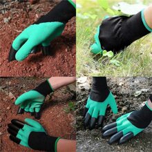 1 Pair Garden Gloves With Claws - Perfect For Digging, Planting, Weeding, Seeding - Protects Nails And Fingers - Essential Gardening Supplies And Tools