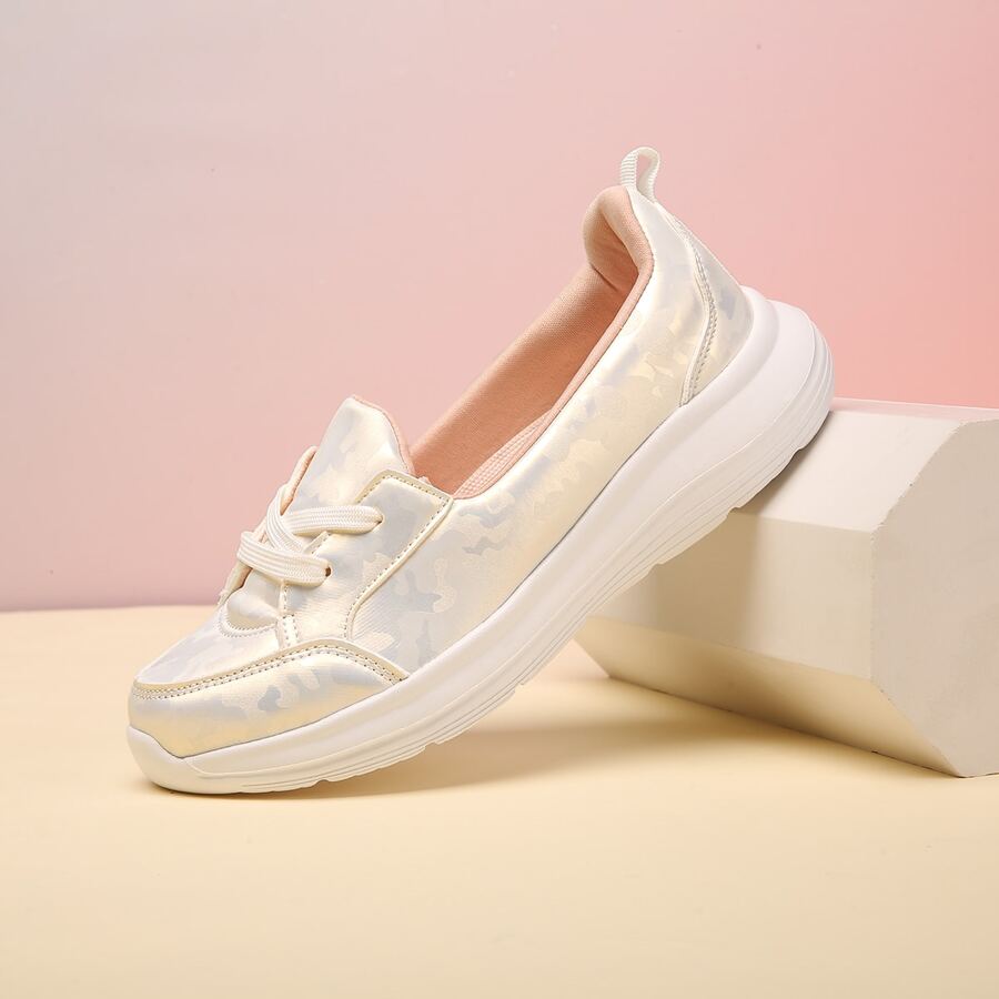 女性競技鞋柔軟的大尺寸舞鞋防水舞鞋白色平底護士鞋戶外休閒步行懷孕女性鞋