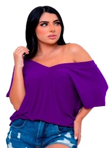 Women Blouses - 中紫紅色 - 查看 2