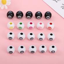 20顆11mm亞克力印花撞球8號及黑色圓珠,diy項鍊、手鐲等珠子 - 黑與白 - 查看 2