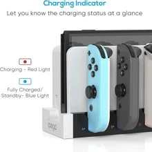 1 件 IPEGA PG-9186 黑白蛇形 4 Joy-Con 控制器充电底座兼容 Switch 和 Switch OLED 控制台 - 黑與白 - 查看 6