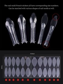 1入組免打磨防滑美甲水晶指甲模具片透明薄膜膠帶適合與指甲延長模具一起使用 - 無色 - 查看 4