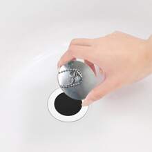 Bathtub Drain Plug With Chain Sink Basin Water Stopper For Bathroom Kitchen Chro - Silver - View 3