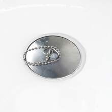 Bathtub Drain Plug With Chain Sink Basin Water Stopper For Bathroom Kitchen Chro - Silver - View 4