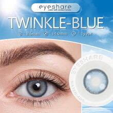 Eyeshare Twinkle系列彩色隱形眼鏡,年度使用,14mm - 藍色 - 查看 3