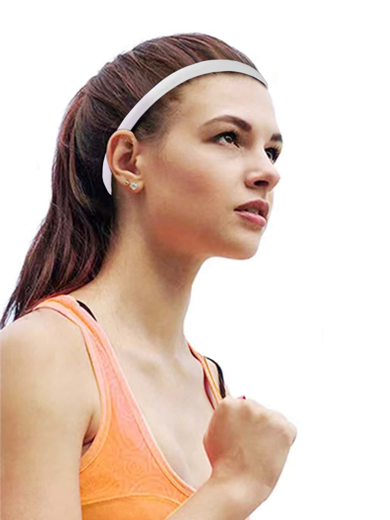 1入組防滑矽膠頭帶,男女通用頭帶,適用於瑜伽、健身、跑步等運動 - 白色 - 查看 1