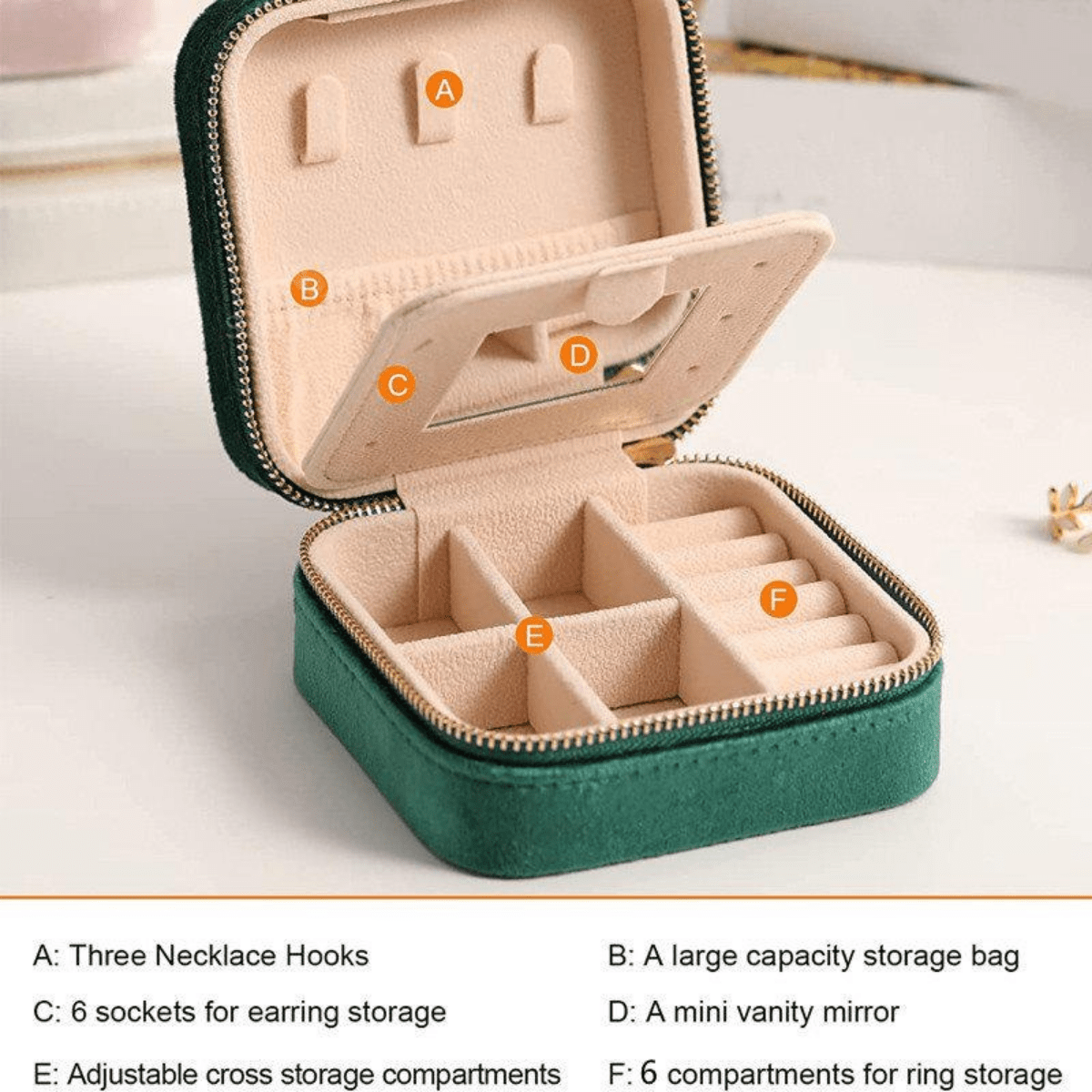 Portable Plush Jewelry Box For Earrings, Necklaces And Other