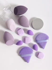 12pcs/Set Make-Up Sponge Set Including 2pcs Triangular Powder Puff, 4pcs Makeup Sponge, 3pcs Miniature Makeup Sponge, And 3pcs Finger Air Cushion Puff. Made Of Super Soft Velvet, Specially Designed For Shaping, Eye Area And Corners, And Beauty Blending Container. The Set Contains Air Cushion Puff, Latex-Free Mixed Sponge, And Make-Up Sponge Puff, Suitable For Liquid Foundation, Foundation, And Concealer. The Foundation-Mixing Beauty Sponge Can Work Well With Liquid, Cream, And Powder, Multi-Colored Make-Up Sponge Set, Latex-Free, Suitable For All Skin Types. - Multicolor - View 2