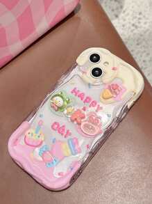 Summer Cartoon Decor Clear Phone Case Compatible With IPhone15/15Plus/15Pro/15Promax - Multicolor - View 2
