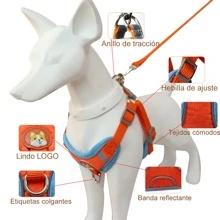 Adjustable Dog Harness Chest With Reflective Strips - L - View 3