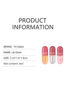 Fit Colors 迷你膠囊潤唇膏，1入組保濕唇彩透明彩色彈丸潤唇膏油亮白液體唇膏 - 銀色 - 查看 6