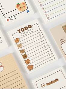 50pgs/Book Small Bear Memo Notebook, Minimalist Sweet Girl Design Notepad,School Supplies,Back To School - Multicolor - View 3