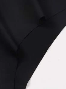 4 piezas Conjunto de bragas sin costuras e invisibles con forma de V para mujeres, de talle bajo - Negro - Ver 7