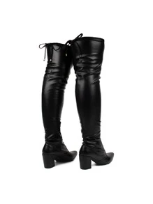 Women Fashion Boots - Preto Napa - Xem 8