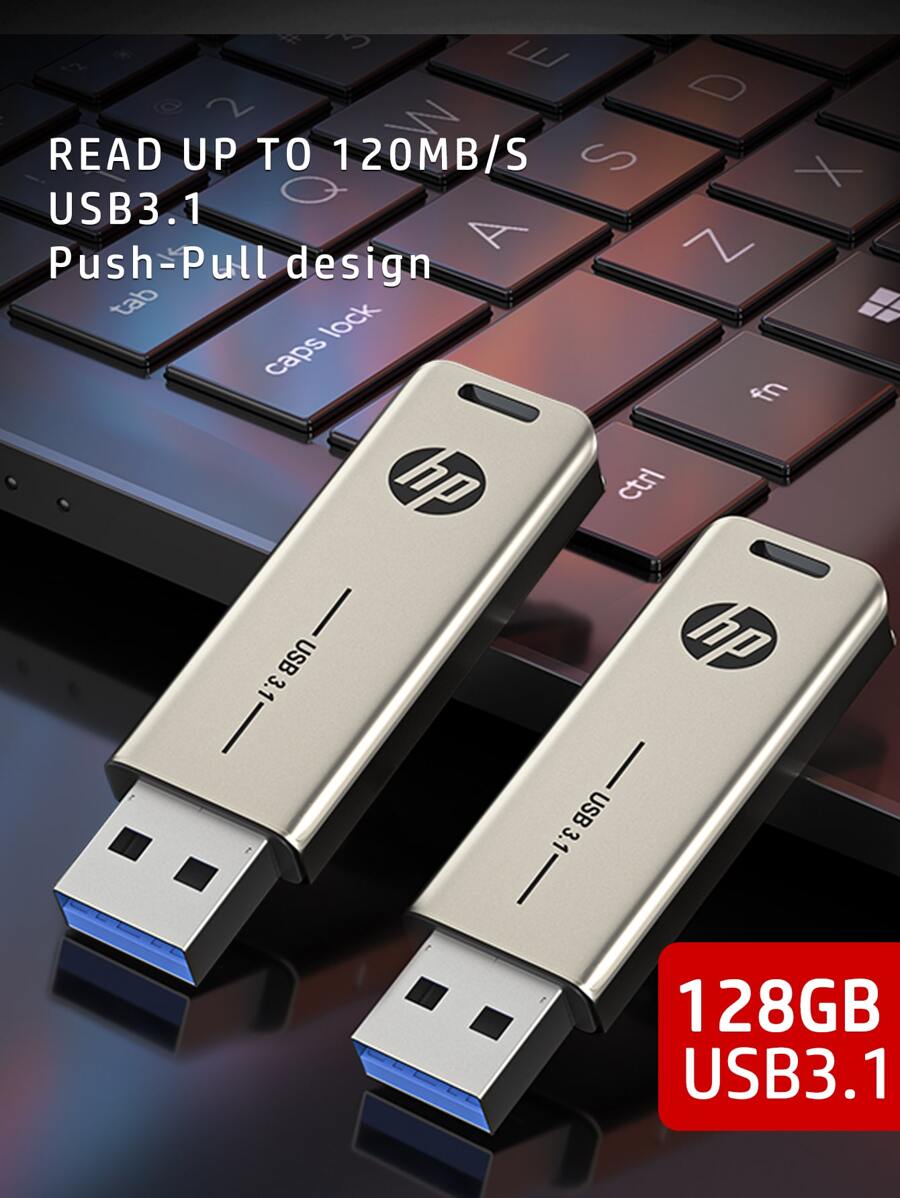 HP Unidad flash USB 3.2 de 256GB 128GB, carcasa de metal - Champán - Ver 1