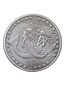 1 Pieza Moneda De Diseño De Pescados Novedoso - Plateado - Ver 1