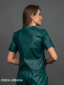 Women Blouses - 墨綠色 - 查看 4