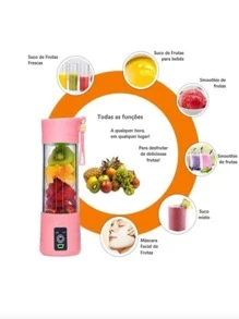 Mini liquidificador portátil com 6 lâminas, espremedor de frutas, espremedor elétrico tipo ciclone, versão mini de espremedor recarregável, adequado para cozinha, móveis, bebidas, presentes