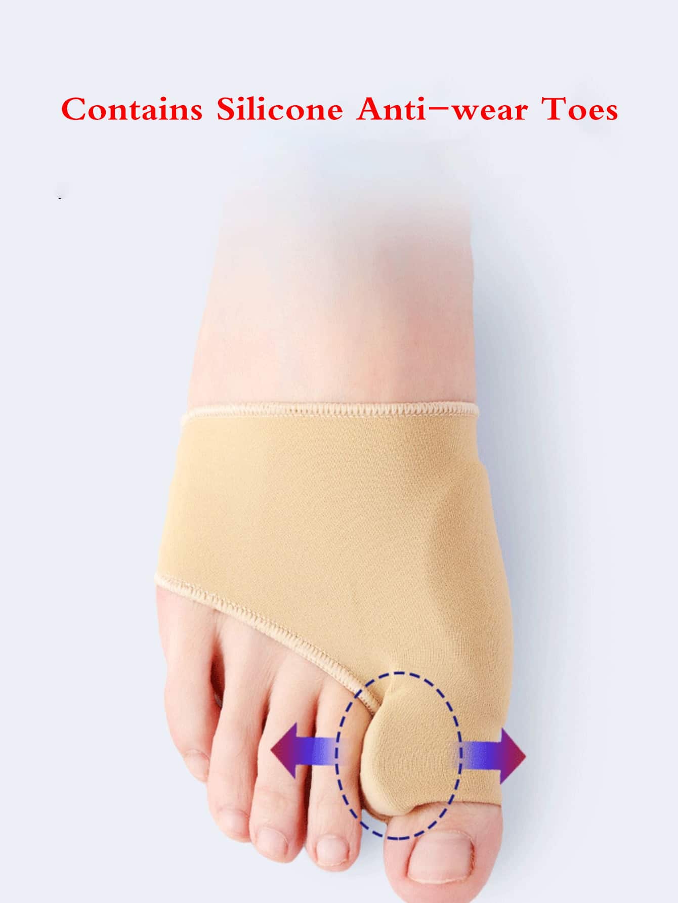 1pair Silicone Toe Separators With Big Toe Protector, Unisex Comfortable Breathable Toe Socks