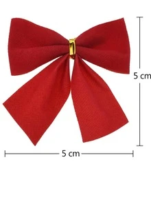 24pcs Red Ribbon Bow Christmas Tree Decor, Mini Red And Golden Ribbon Bows Ornaments - Multicolor - View 3