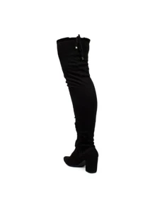 Domidona Women Fashion Boots - Preto Camurça - Xem 4