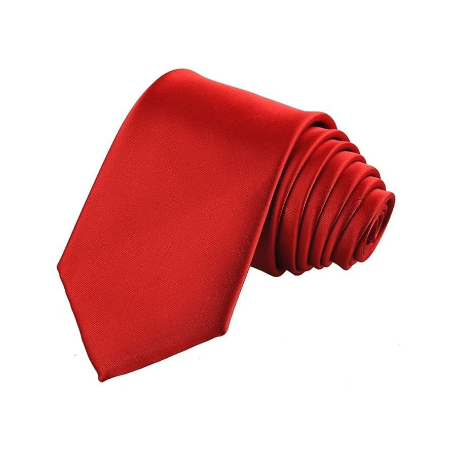 1 Cà Vạt Nam Màu Trơn, Cà Vạt Công Sở Màu Đỏ 8Cm, Cà Vạt Cưới Thông Thường - Đỏ - Xem 1