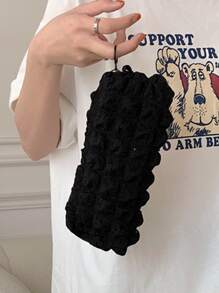 大容量学生笔袋，简约，防污，有序铅笔盒 返校，返校，学校用品，铅笔袋，书包 - 黑色 - 查看 2