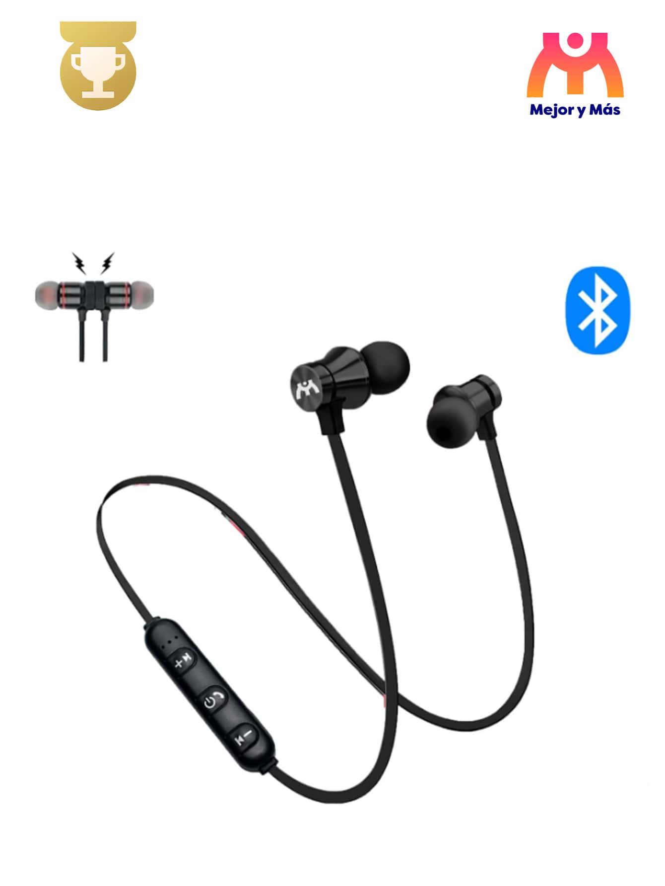 Audifonos Bluetooth Manos Libres Magnéticos + ¡Regalo! - Azul - Ver 1