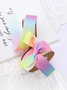 1 rollo de cinta de raso de gros de colores degradados, 354 pulgadas, para envoltura de regalos de vuelta al colegio, festivales, ramos, empaque y decoración de pasteles, Navidad y Día de San Valentín - Multicolor - Ver 4