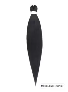 Pre-Stretched Braiding Hair Long Braiding Hair Yaki Texture Soft Crochet Braids,  Hot Water Setting Twist Synthetic Braiding Hair Extensions - Black - View 2