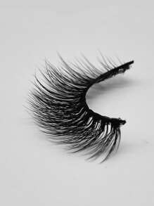 1 Pair 3D Faux Mink Eyelashes, Natural & Soft, Criss-Cross Lengthening & Volumizing - Black - View 4