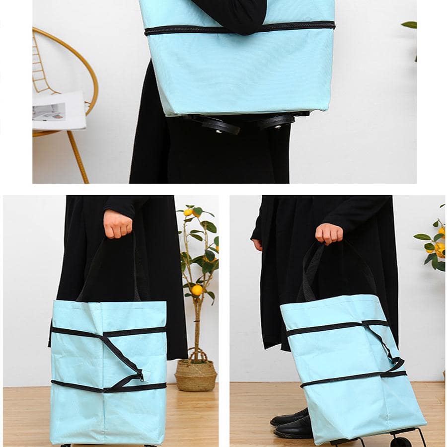 Shopping Cart Foldable Pull Trailer, Portable Hand Truck For