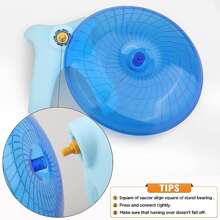1pc Hamster Flying Saucer Silent Running Exercise Wheel For Gerbil Rat Mouse Hedgehog Small Animals - Blue - View 2