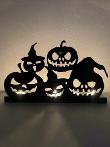 1pc Creative Pumpkin Light & Skull Candle Holder Decorative Ornament For Home Interior Decoration Best Gifts Birthday - F - View 1