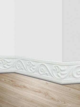 1 st självhäftande golvlister, dekorativ list för vardagsrum, sovrum, heminredning, jul, halloween, alla hjärtans dag och 2025 juldekorationer, nyår, gott nytt år, vägghörnrenoveringsdekorlist (vit)