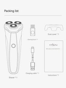 1pc Msn/Maison Electric Shaver Rechargeable Portable Razor M1 For Daily Use, Gradient Blue, Ipx5 Waterproof, Suitable For Travel, With Self-Developed Grinding Head To Save The Trouble Of Frequent Replacement Of Blades - gradient blue - View 12