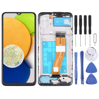 OEM LCD Screen Compatible With Samsung Galaxy A03 SM-A035F Digitizer Full Assembly With Frame