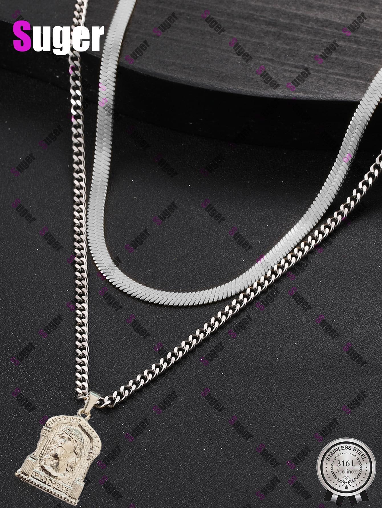 Layered Necklaces - 鏈條+鏈條+吊墜 - 查看 1